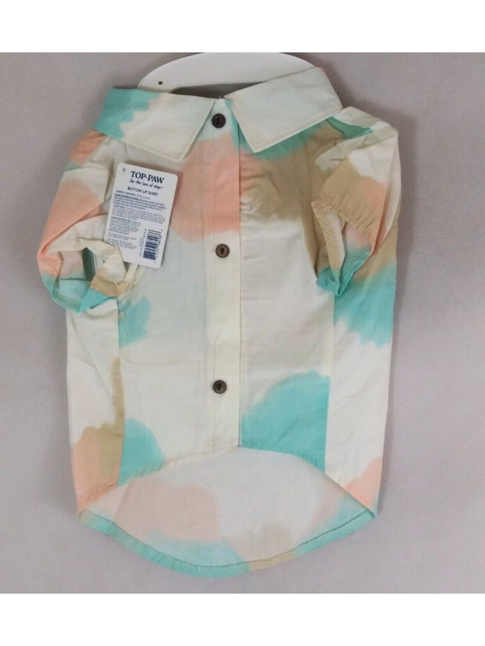 NWT Top Paw Tie Dye Button Up Collared Dress Shirt for Dogs Size Medium